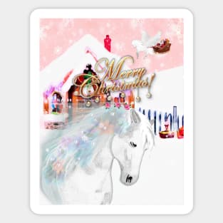 Horse Lovers Christmas Greeting Sticker